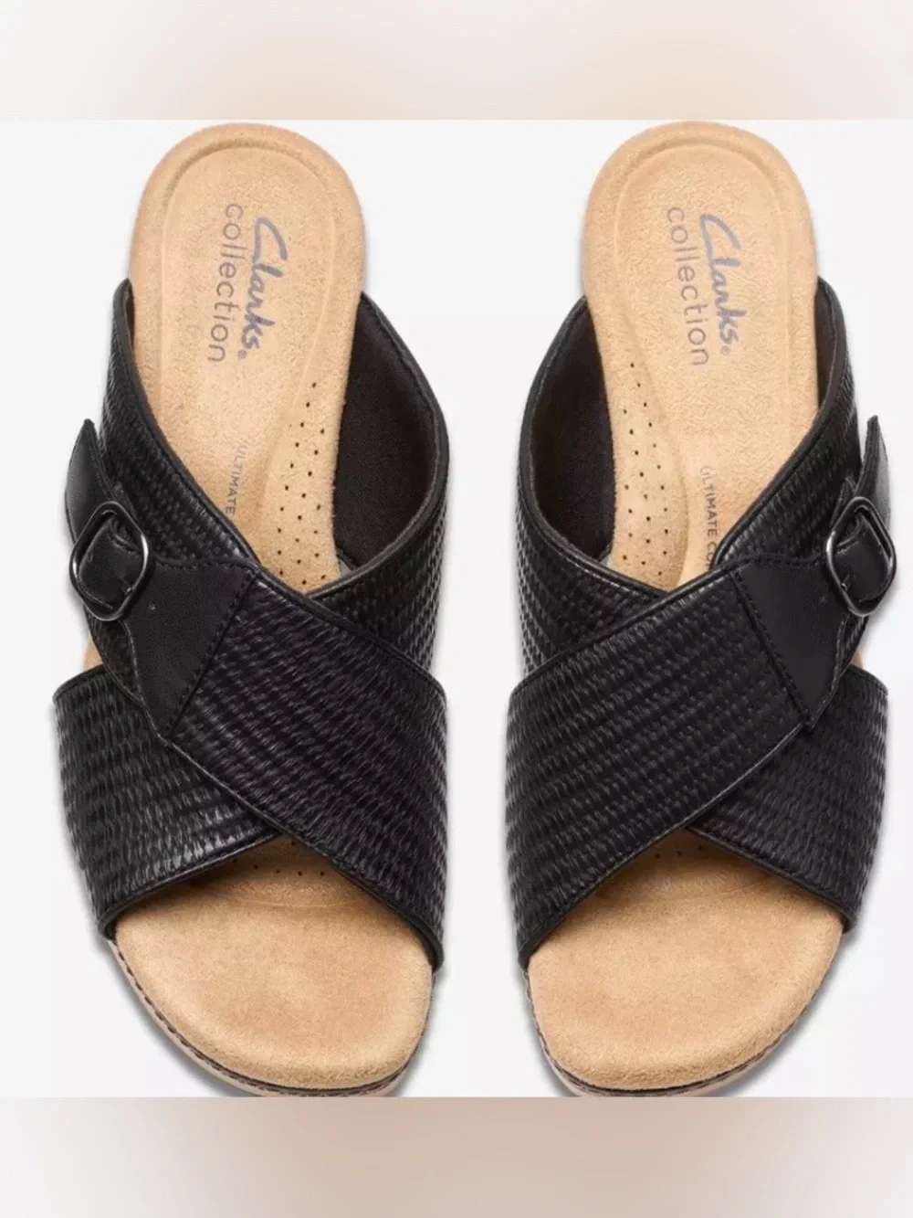 Clark's Black Clog Wedge Seannah Nora 8